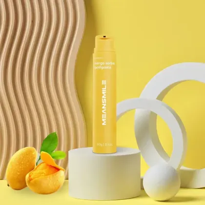 Mango flavored watermelon flavored fluoride toothpaste