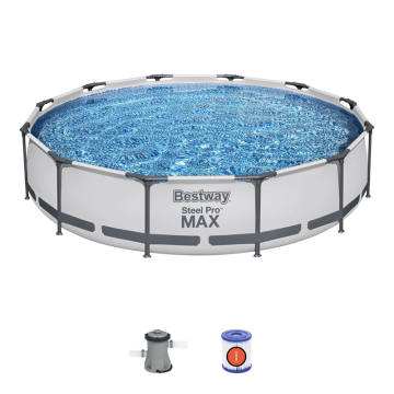 Adult Above Ground Metal Round Frame Pool with Filter Pump, 3.66m x 0.76m