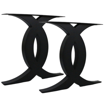 أرجل طاولة معدنية سوداء مصنوعة يدويًا من Curva