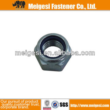 DIN985 steel lock hexagonal nuts with nylon insert carbon steel zinc plated galvanized China manufactuer factory supply price