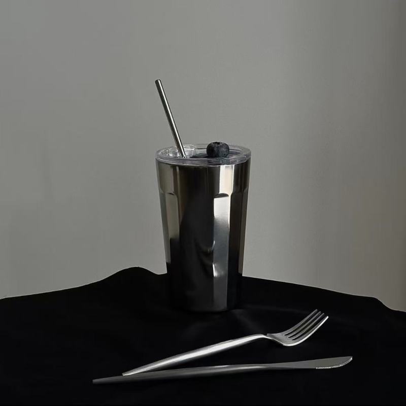 Artistic Metal Cutlery Set with Transparent Accents