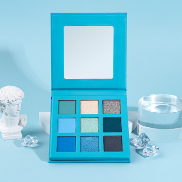 Private Label Wholesale Natural Vegan Blue Eyeshadow Palette 9 Shades