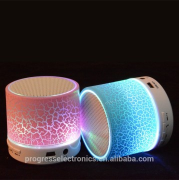 A9/S08U mini bluetooth speaker round shape wireless speaker LED colorful light support TF card USB flash drice&FM function