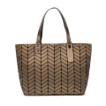 Geometric shopping bag PU fashion women handbag customized lady tote bag