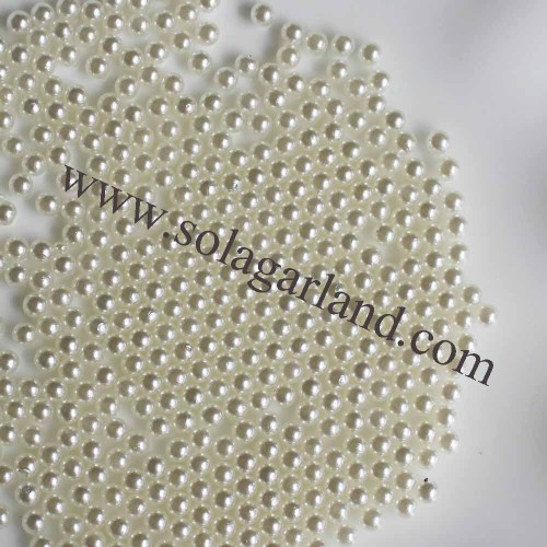 1-5 MM Pure White / Ivory Okrągłe sztuczne sztuczne perły koraliki bez otworu