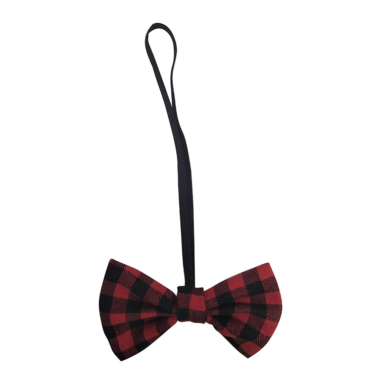 Christmas small cat bow tie plaid red