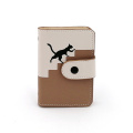 Custom cute cat mosaic PU card holder