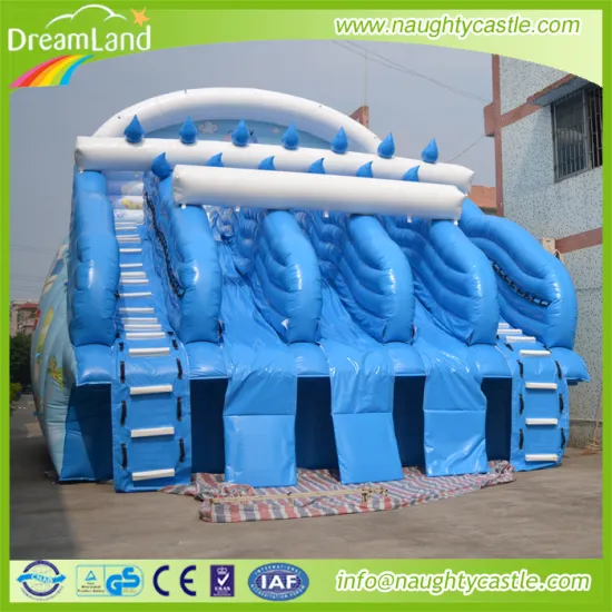 Hot sale ocean giant inflatable five lines slip water slide for water park equipment for sale