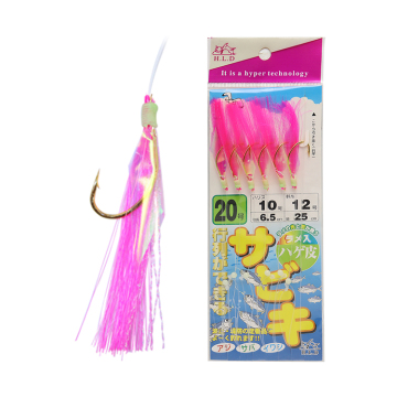 Factory Wholesale Pink Silk String Hook Sabiki Fishing Lure for Saltwater