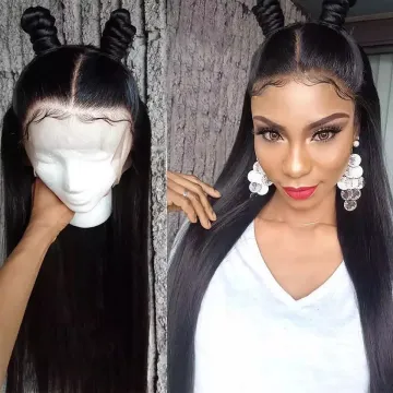 Cuticle Aligned Virgin Hair Striaght 13*4  Preplucked Transparent Virgin For Black Women Human Hair Hd Curly Lace Front Wig
