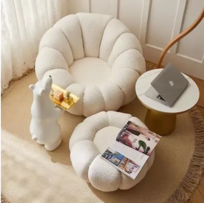 Modern Design Lazy Comfortable Teddy Velvet Round Sofa