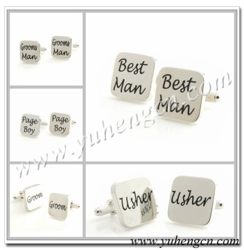 Elegant Square Best Man,Groom, Page Boy,Usher,Grooms Man Wedding cufflinks