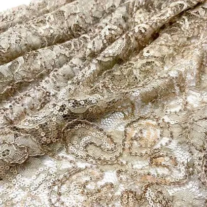 Gold Lace Fabric Embroidery for Women's Clothing