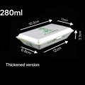 280ml Thickened Green Disposable Clamshell Paper Lunch Box