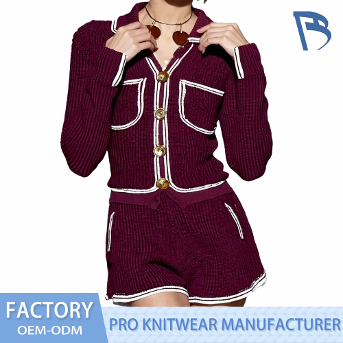 Crimson Business Knitted Set untuk Pakaian Profesional