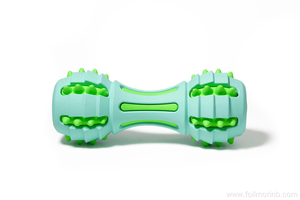 Teeth cleaning dog chew toy with bell inside