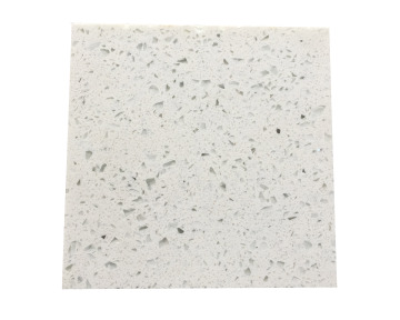 White Shimmer Quartz Countertops for Kitchen - Polished Artificial Quartz Stone Slabs