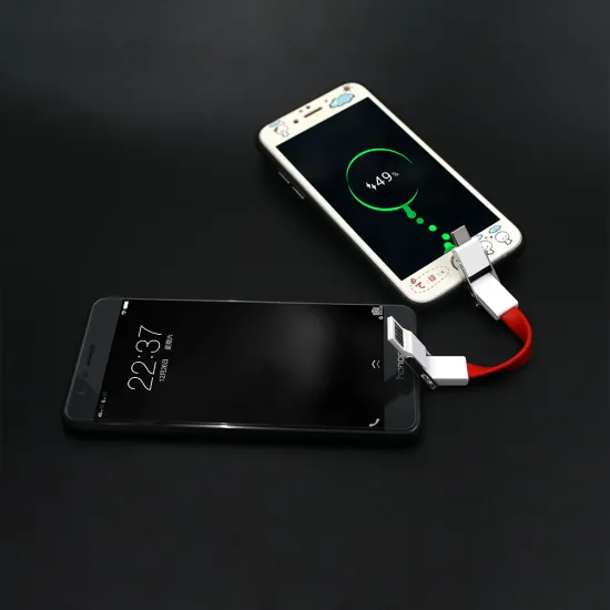 New Phone charger 4 in 1 keychain usb cable charger with OTG function , support phone to phone charging keychain cable