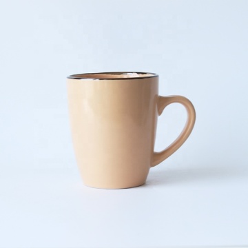 Western Style ceramic Coffee Cup With Gold Rim