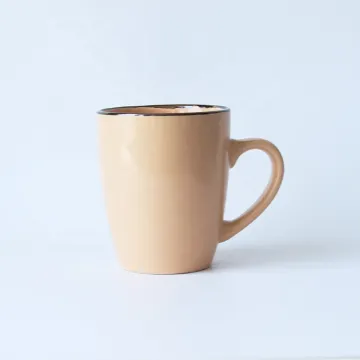 Western Style ceramic Coffee Cup With Gold Rim