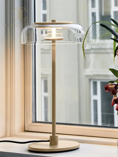 Retro gold acrylic led table lamp for hotel