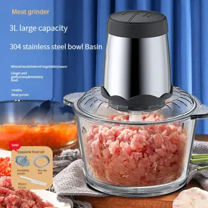300W Electric Meat Grinder & Chopper - 3L Household Meat Mincer