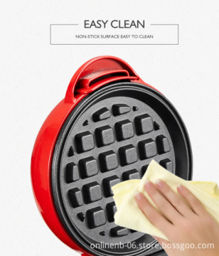 Portable Double Flat Mini Electric Round Waffle Maker for Home and Kids