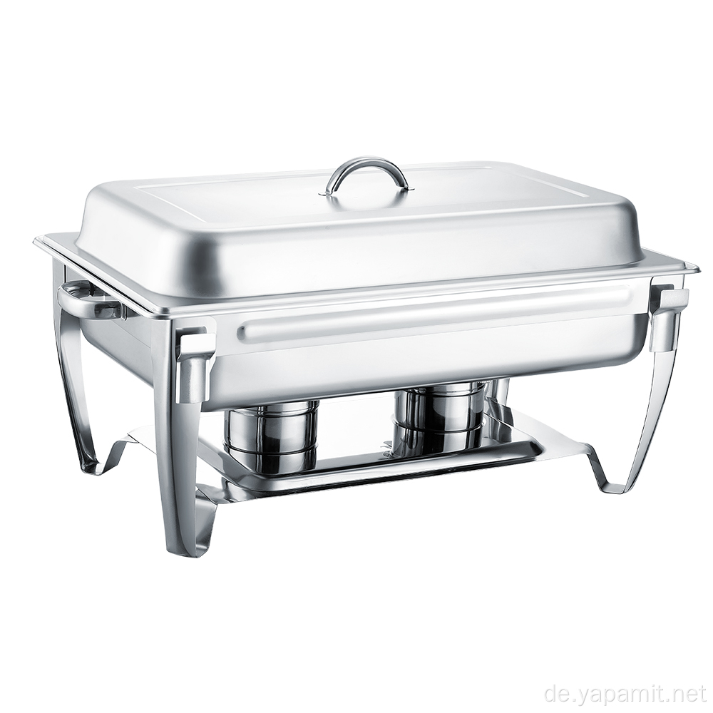 Chafing Dish aus Edelstahl mit länglicher Rolle