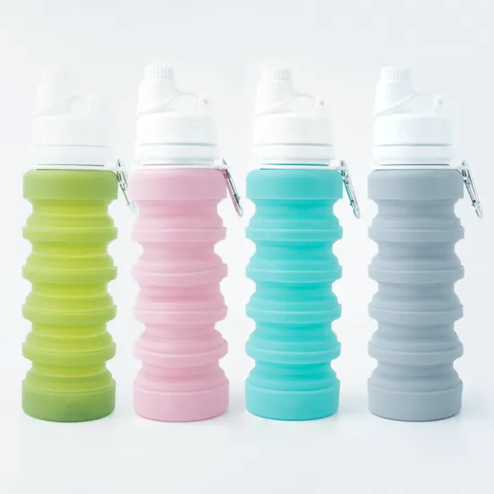 Reusable LFGB Collapsible Healthy Silicone Water Bottle