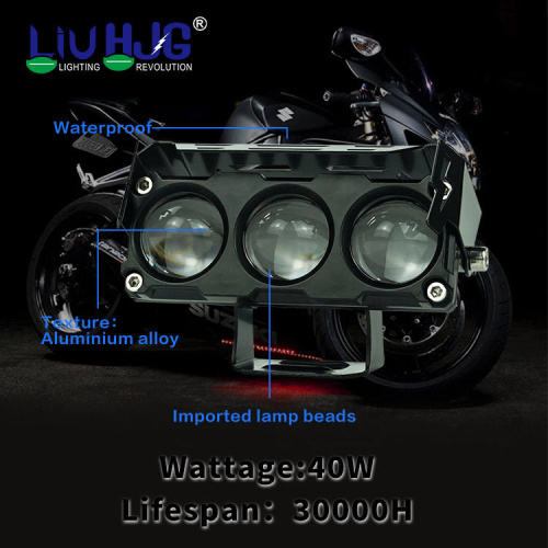 Yellow White 30w Fog Light Motorcycle LED Spotlights with High Low Beam