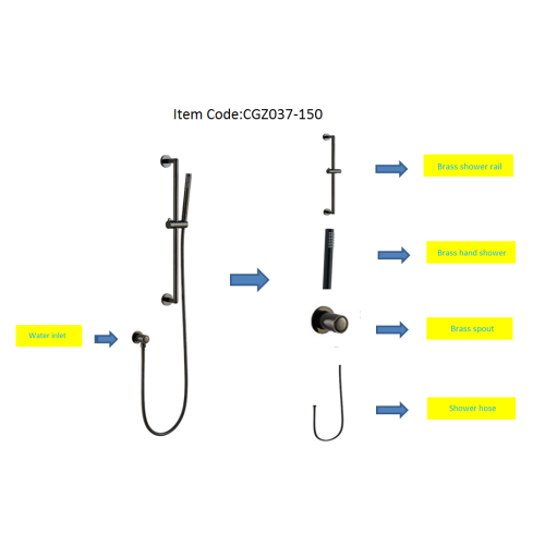 Set doccia e doccetta in ottone