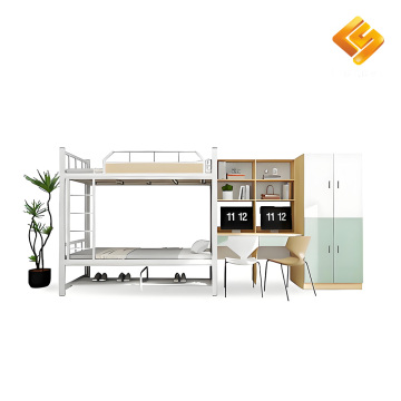 Double table with upper and lower beds