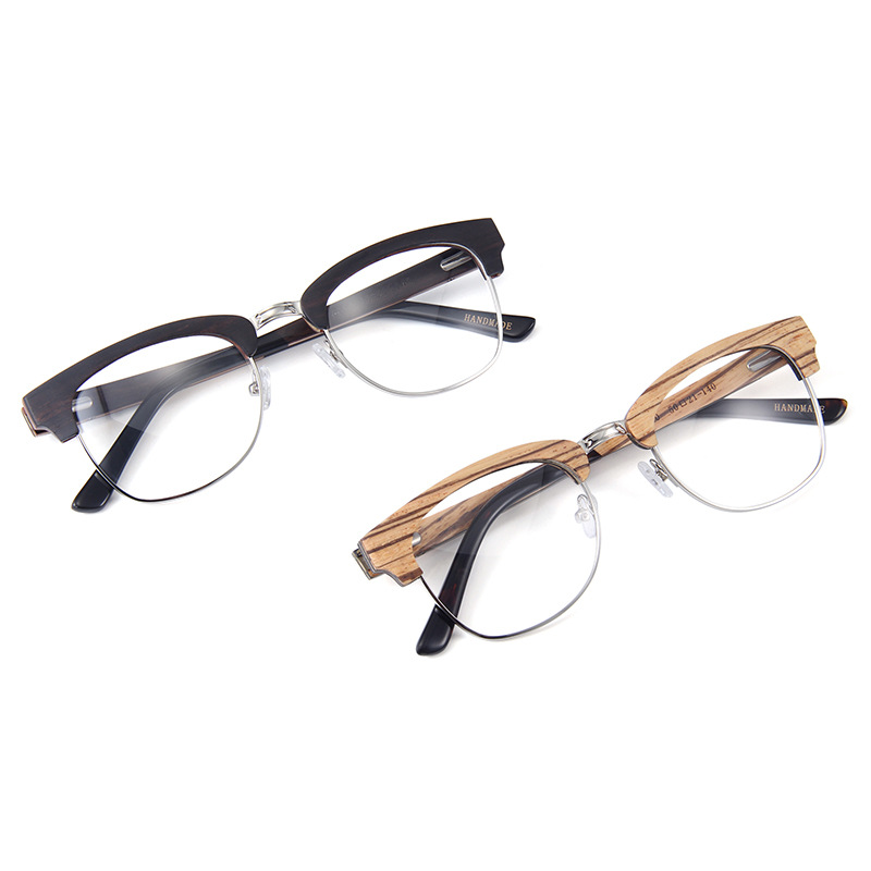 Metal Half Frame Wooden Optical Frame