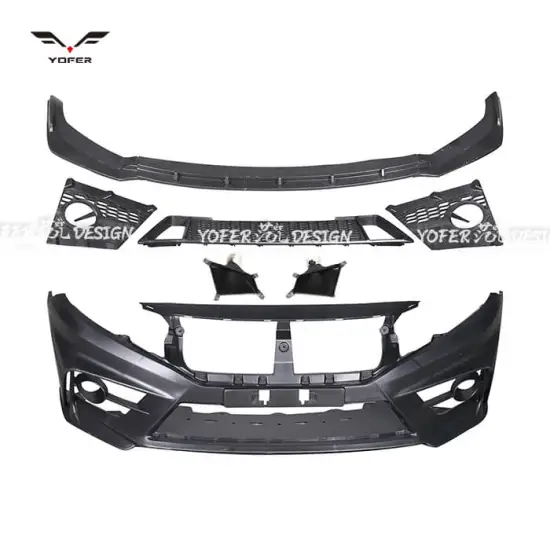 Yofer Front Bumper Lip Diffuser Car Accessories for 10th Gen Honda Civic 2016-2020