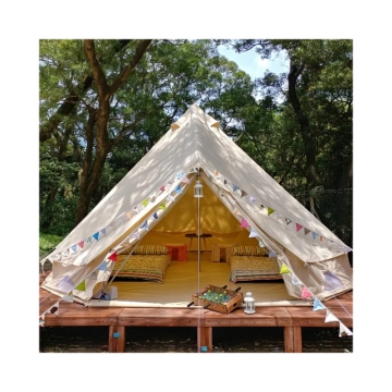 Waterproof Cotton Canvas Fabric Inflatable Camping Outdoor Round Bell Tent