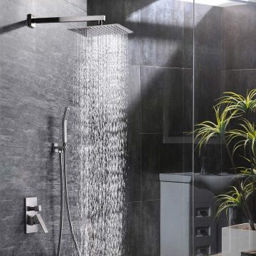 Brushed Nickel Bathroom Shower Set with Water Massage