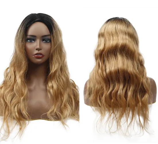 Uniky Wholesale 100% Human Hair None Lace Front Wigs Human Hair Ombre Wig 1B/4/27 for Black Women Body Wave Headband Wigs