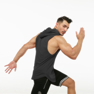 High Quality Mens Gym Tank Hoodies - Blank Sleeveless Hoodie