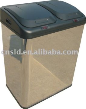70L Metal recycling bins Stainless steel trash can
