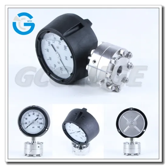 High quality 4 inch polypropylene case process flush diaphragm pressure gauge