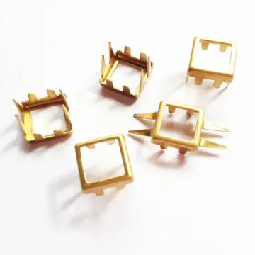 Square Studs Hollow Centered with 8 Prongs Back-Side
