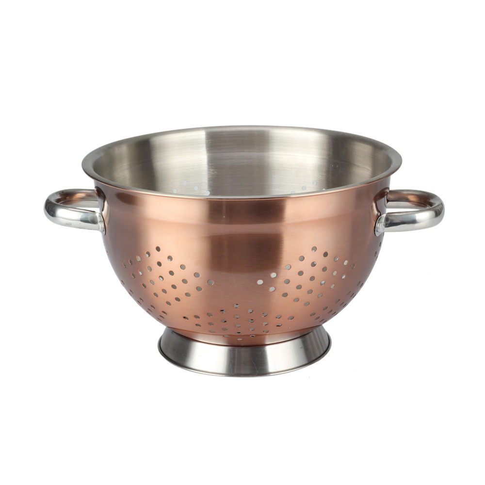 Copper Fruit Colander With Durable Stainless Steel Handle