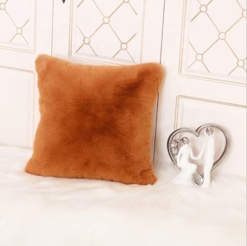 Decorative Luxury Warm Series Faux Rabbit Fur Christmas Throw Pillow Case Cushion Cover for Sofa Bedroom Car