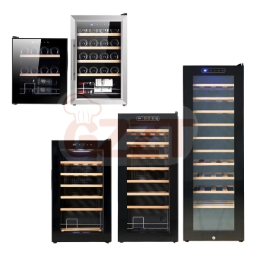 Adjustable Temperature Wine Cooler Fridge - 15 to 48 Bottle Capacity, 58L to 138L