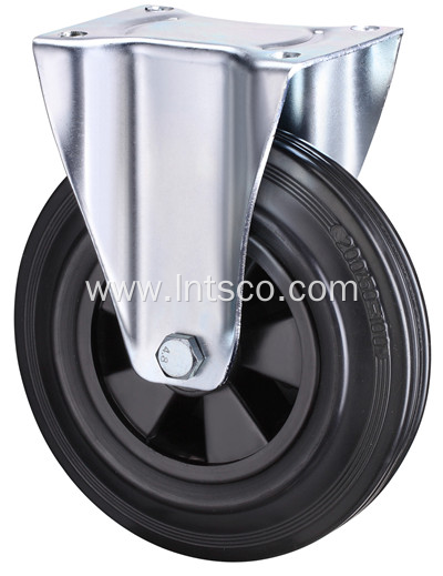 Fixed Industrial Plastic Core Rubber Casters