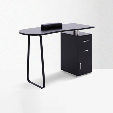 Modern Luxury Black Wooden Manicure Table for Professional Beauty Salons