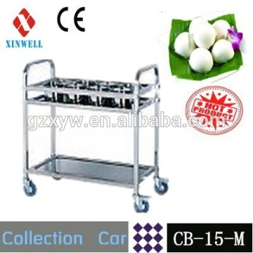 Detachable 2 layers stailess steel hotel bowl collecting car CB-15-M