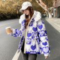 Hooded cotton coat love women winter