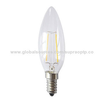 C35 LED Filament Candle Bulb, 3W 200-240V