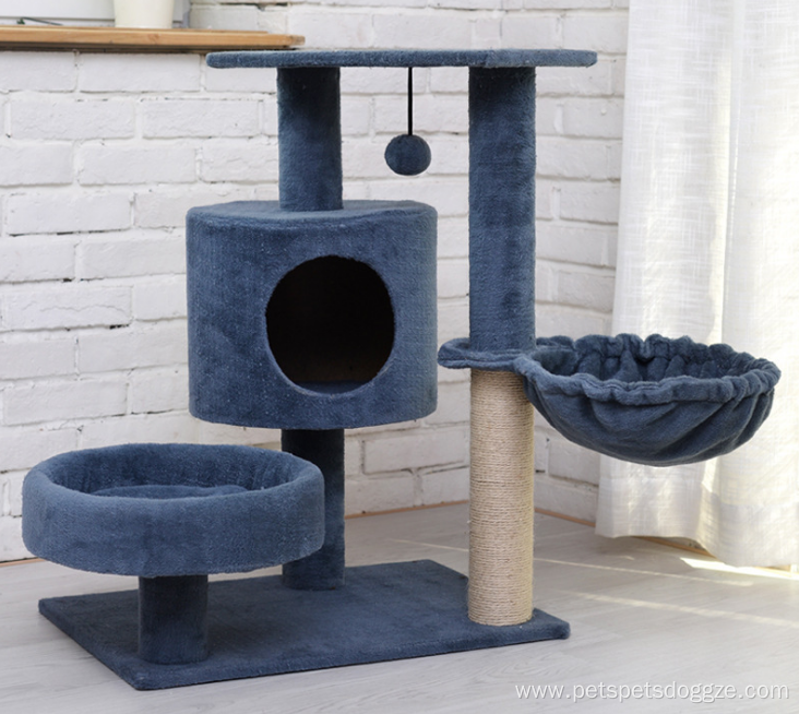 pet bed tree integrated toy platform grabbing post